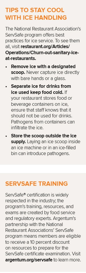 Sidebar shows tips for handling ice