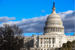 U.S. Capitol building under blue sky